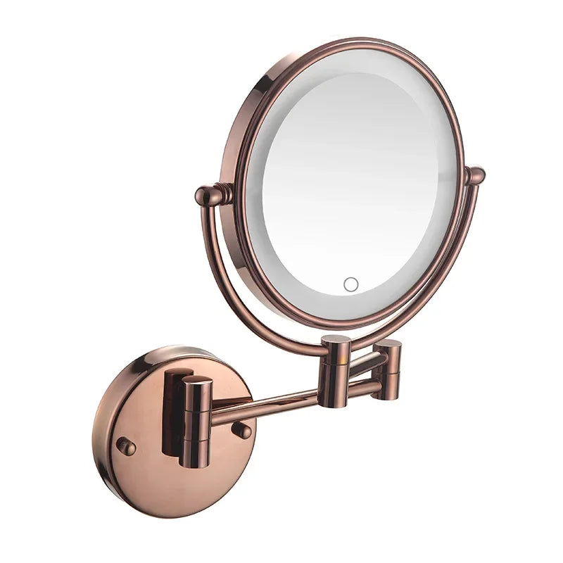Decorative Mirrors Bathroom 8-inch Folding Rotating Telescopic Makeup Mirror Wall Hanging Double-sided Magnifying Beauty Mirrors