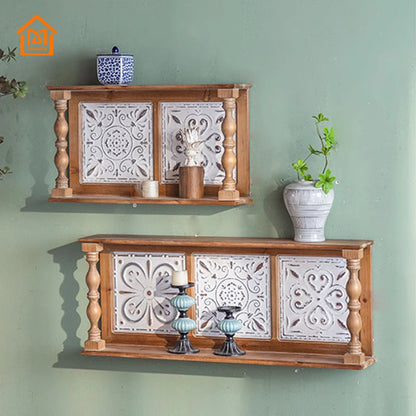 Multi-Function Wall Hanging Shelf Home Decor Furniture Rustic Floating Wooden Shelves For