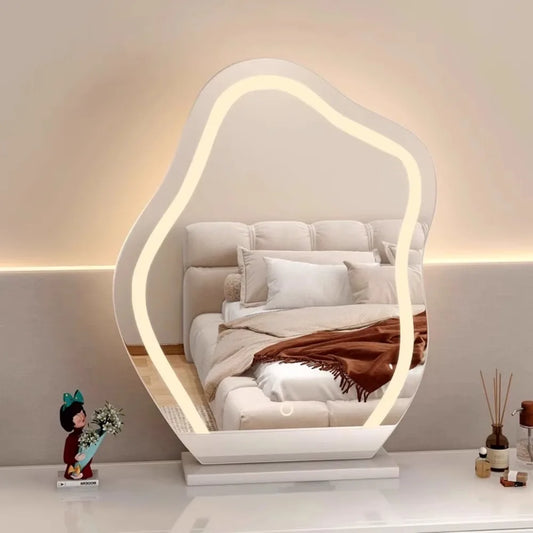 Lights Irregular Decorative Mirrors Jewelry Standing Asymmetrical Bedroom Mirror Floor Aesthetic Espelho Furniture Decoration