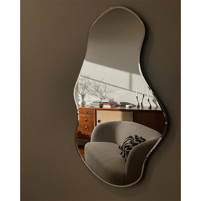 Ornament Modern Mirror Art Irregular Makeup Dorm Creative Mirror Design Aesthetic Cool Espelho Decorativo Home Accessories