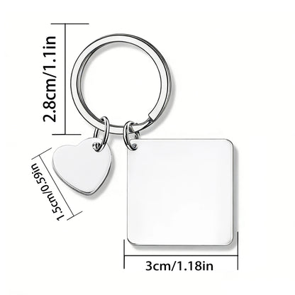 1Pc Customized Date Name Stainless Steel Keychain Couple Wedding Anniversary Romantic Birthday Gift Valentine's Day Good Friends