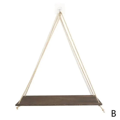 Hanging Shelf Wooden Shelves Bedroom Macrame Ornamental Wall Shelves Childrens Room Floating Swing Shelf Flower Rack Home Decor