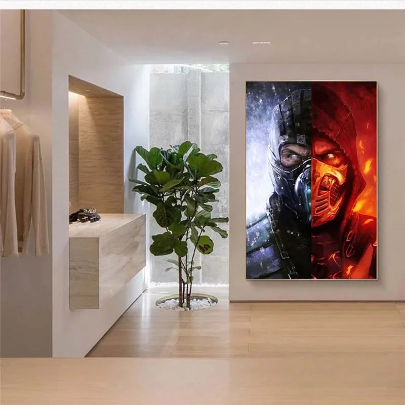 Mortal Kombats Game, Print Art Canvas Poster For Living Room Decor, Home Wall Picture