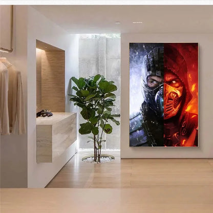 Mortal Kombats Game, Print Art Canvas Poster For Living Room Decor, Home Wall Picture