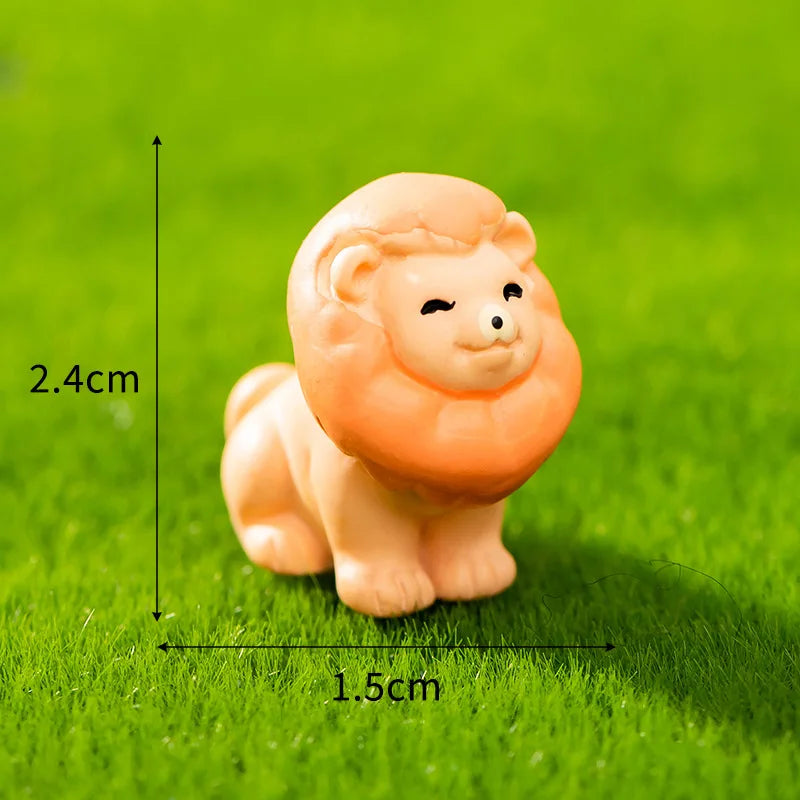 5PCS Miniatures Animals Resin Home Decor Mini Lion Orangutan Wild Boar Bear Otter Fairy Garden DIY Accessories Desk Decoration