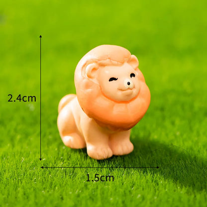 5PCS Miniatures Animals Resin Home Decor Mini Lion Orangutan Wild Boar Bear Otter Fairy Garden DIY Accessories Desk Decoration