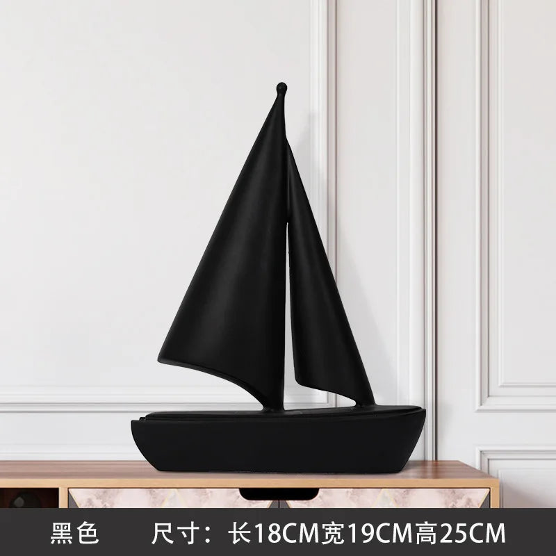 Modern Simple Office Desk Ornament Sailing Golden Study Decoration Decorative Home Accessories Luxury Home Decoration Articles