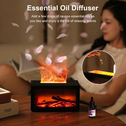 Aroma Humidifier Essential Oil Diffuser Air Humidifier Aromatherapy Fragrance Diffuser Mini Home Flame Humidifier with LED Night