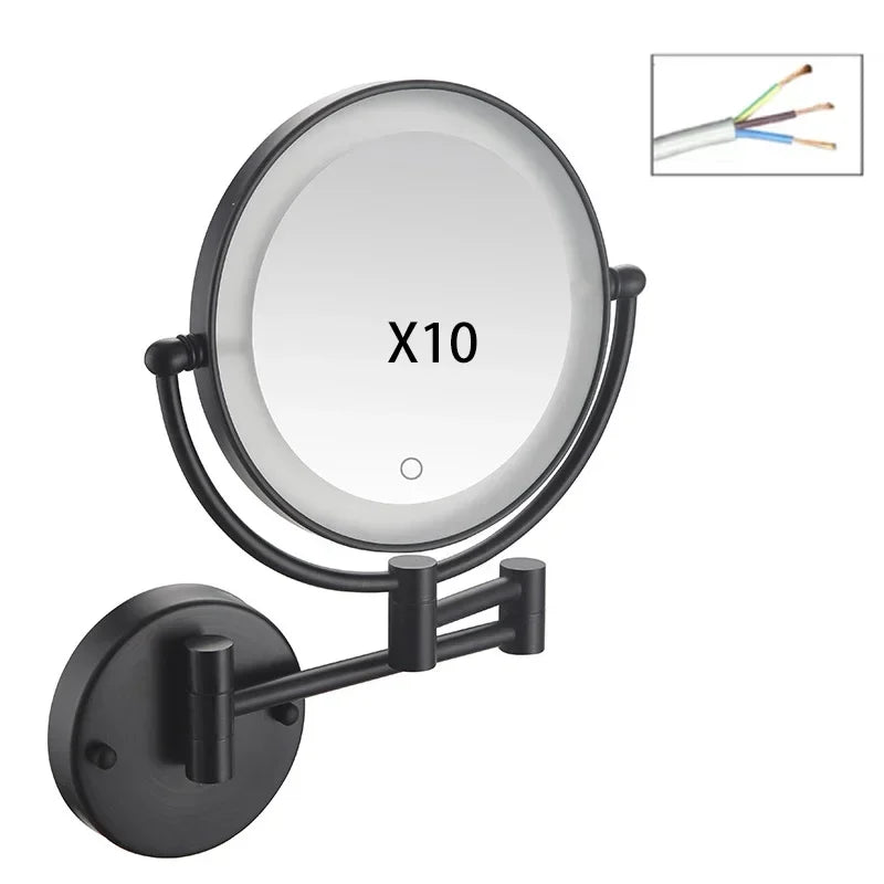 Decorative Mirrors Bathroom 8-inch Folding Rotating Telescopic Makeup Mirror Wall Hanging Double-sided Magnifying Beauty Mirrors