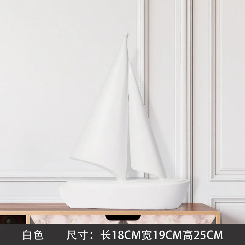 Modern Simple Office Desk Ornament Sailing Golden Study Decoration Decorative Home Accessories Luxury Home Decoration Articles