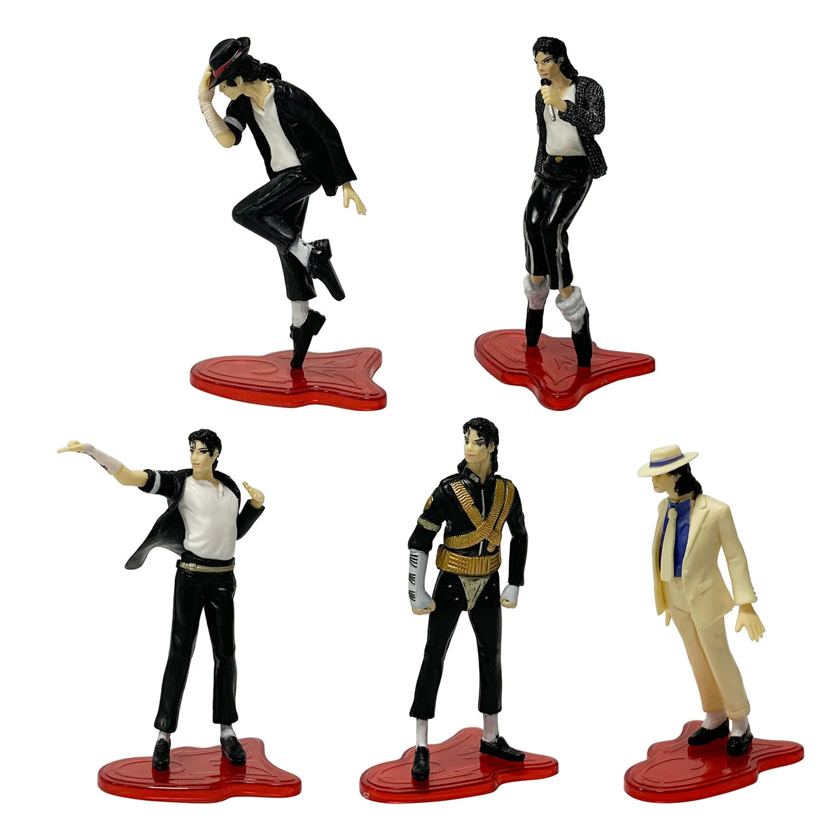 5 Pcs/Set 10.5-11.5cm Michael Jackson Figure Anime Periphery Moonwalk Cool Model Desktop Ornaments Dancer Gifts Toys