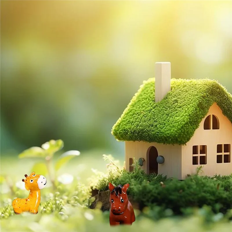AA81-50PCS Mini Jungle Animals Figurines Resin Tiny Animal Miniatures Wild Animal Miniature Garden Accessories