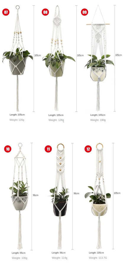 Hanging Plant Handmade Macrame Plant Hanger Flower Pot Planter Hanger Wall Decor Courtyard Garden Hanging Planter Hanging Basket