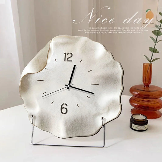 2025 Desktop Clock Ornaments Living Room Entrance Decorative Wall Clock Creative Abstract Table Simple Modern Silent Clock Watch