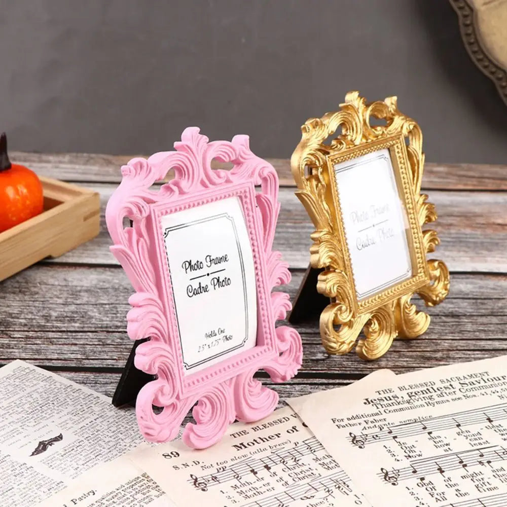 Mini Square Wedding Photo Frame Resin Wedding Home Decor Retro Photo Frame Photo Prop Tabletop Photo Frame