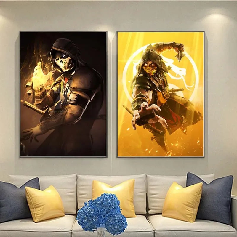Mortal Kombats Game, Print Art Canvas Poster For Living Room Decor, Home Wall Picture