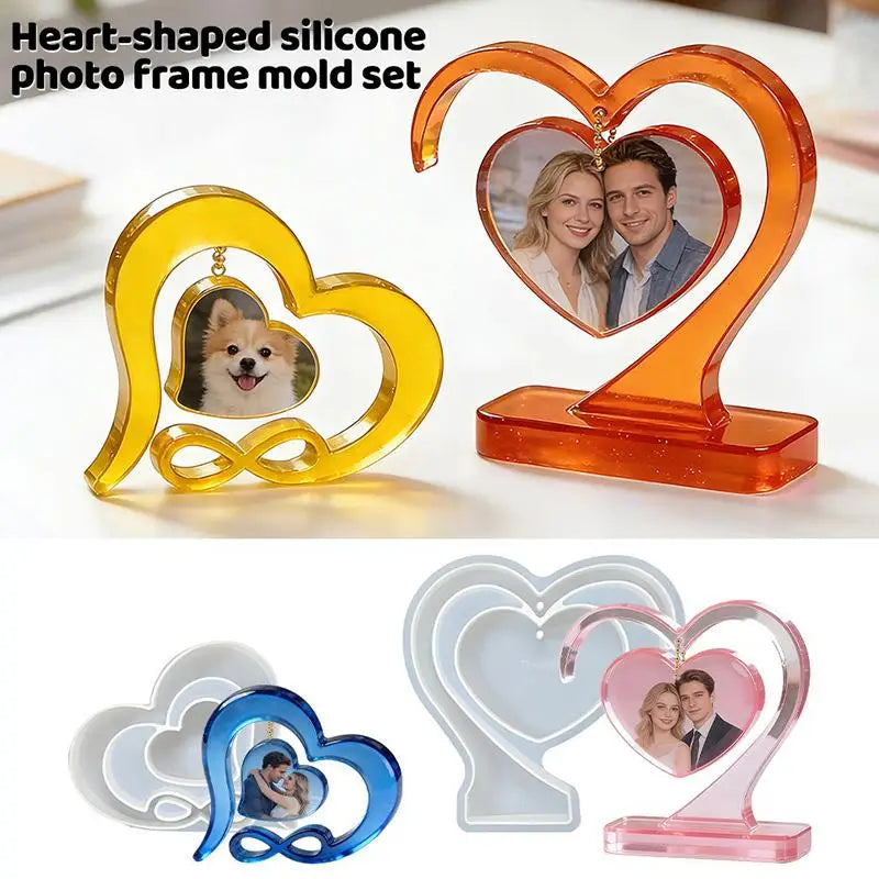 【xxx】【xxx】Heart-shaped Photo Frame Pendulum Base Silicone Mold, DIY Crystal Epoxy Resin Mold, DIY Photo Frame Ornament.[S14]