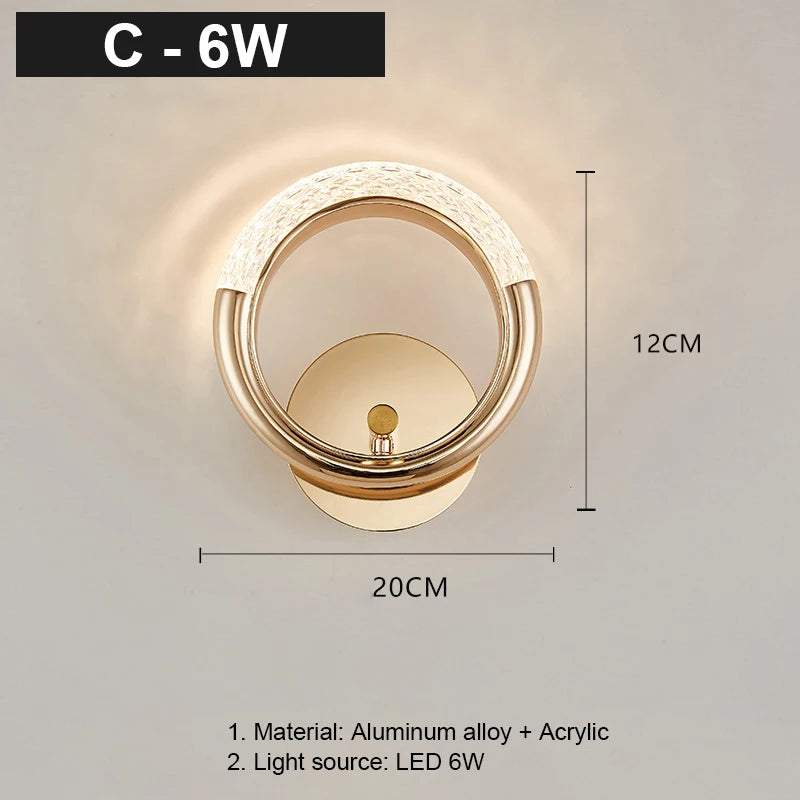 Crystal LED wall lamp modern Nordic wall light sconces indoor lighting home decor for living room bedroom bedside light fixture