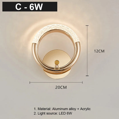 Crystal LED wall lamp modern Nordic wall light sconces indoor lighting home decor for living room bedroom bedside light fixture
