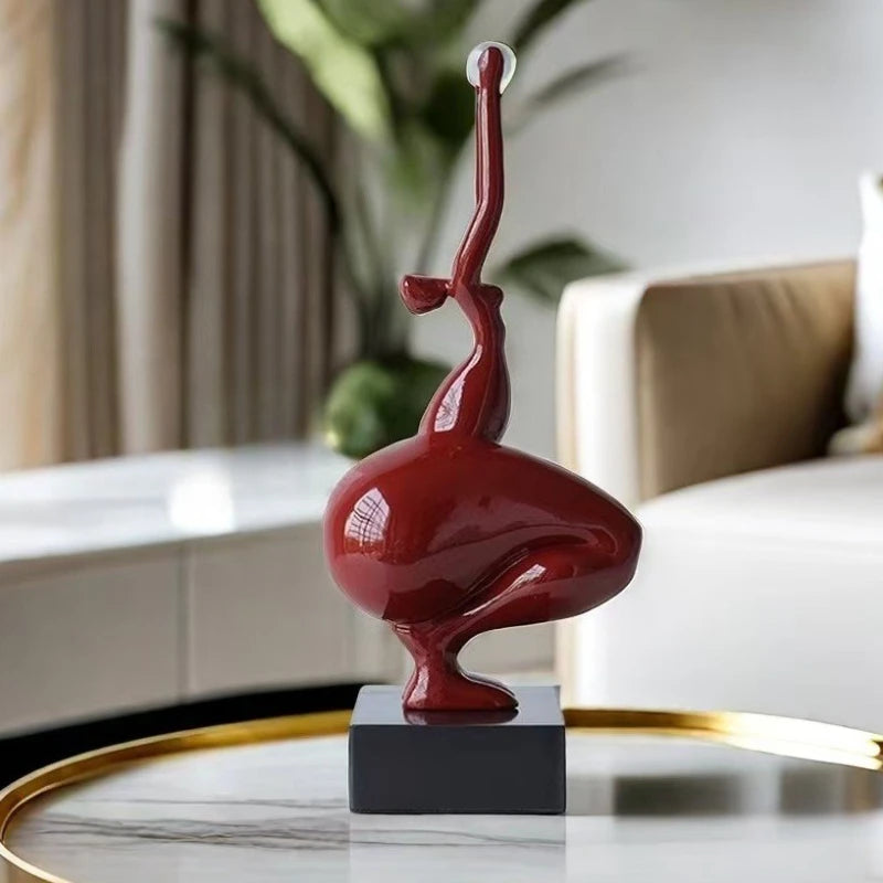 Miniature Resin Sculptures Yoga Girl Statue Figurines Modern Abstract Art Sculpture for Room Bedroom Decoration Accessories
