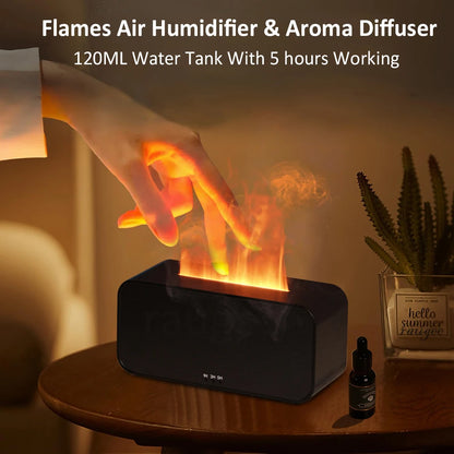 Aroma Air Humidifier Fragrance Diffuser Home Essential Oil Diffuser Automatic Flame Air Humidifier Mist Maker With LED Light