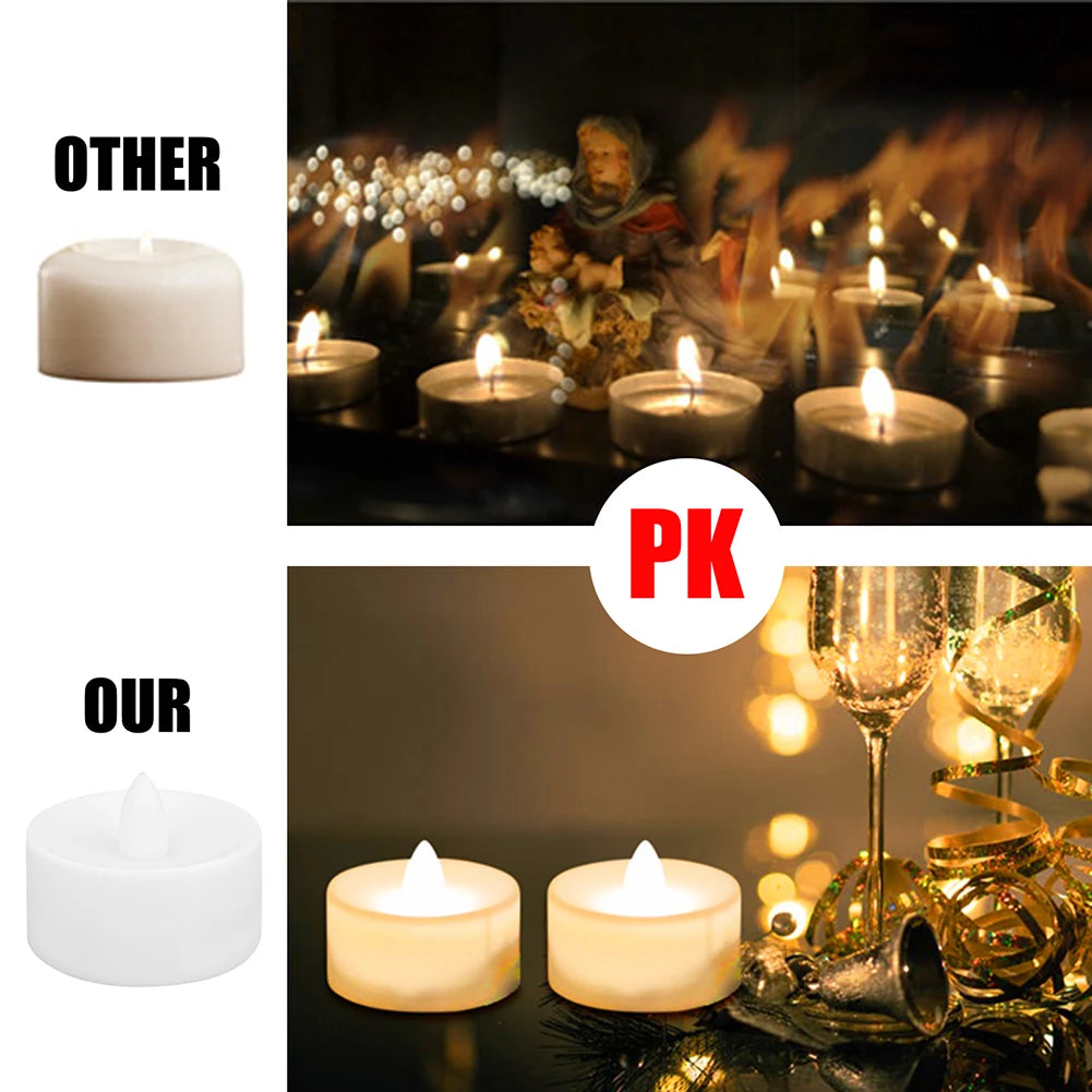 Flameless Led Tea Lights with Remote Flickering Battery 53X38MM LED Candles Electric Candle for Christmas Wedding Tea Lighting