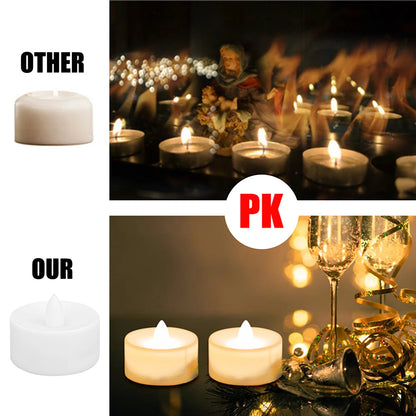 Flameless Led Tea Lights with Remote Flickering Battery 53X38MM LED Candles Electric Candle for Christmas Wedding Tea Lighting