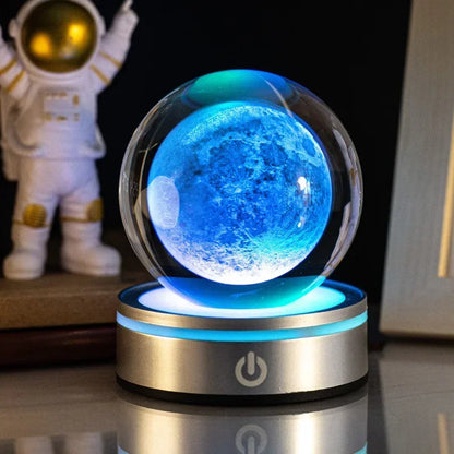 Crystal Ball Night Lights Glowing Planet Galaxy Astronaut 3D RGB Moon Atmosphere Lamp Tabletop Decorations Kid Gifts home decor