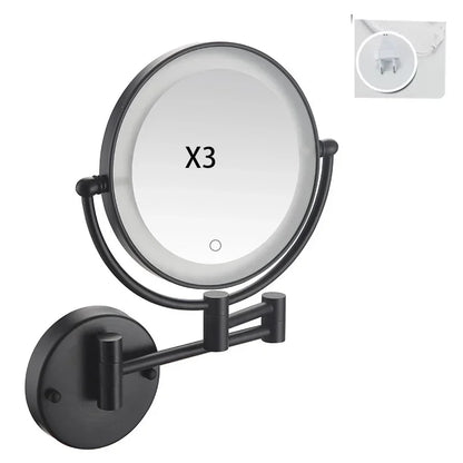 Decorative Mirrors Bathroom 8-inch Folding Rotating Telescopic Makeup Mirror Wall Hanging Double-sided Magnifying Beauty Mirrors