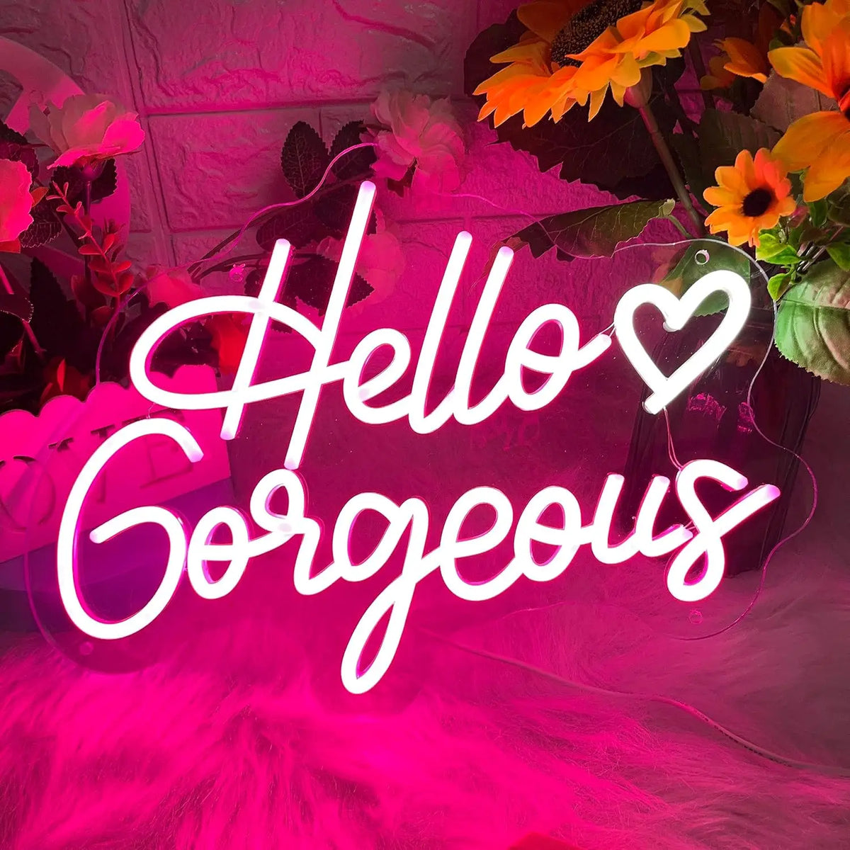 Hello Gorgeous Neon Signs LED Neon Light Sign Light Up Neon Signs Wall Decor for Birthday Engagement  Wedding Bachelorette Party