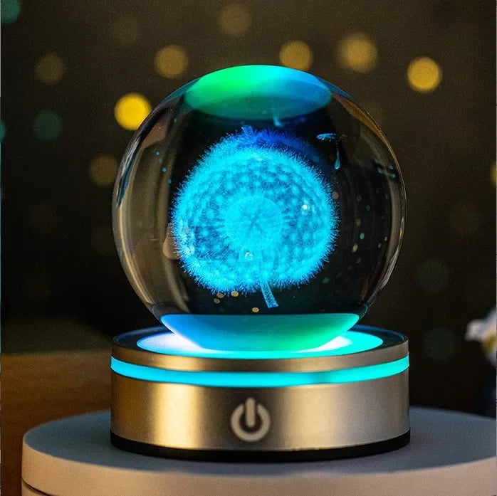 Crystal Ball Night Lights Glowing Planet Galaxy Astronaut 3D RGB Moon Atmosphere Lamp Tabletop Decorations Kid Gifts home decor