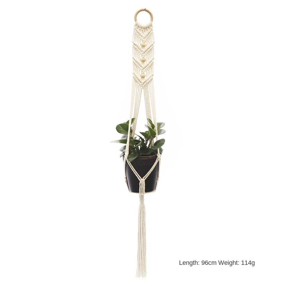 Hanging Plant Handmade Macrame Plant Hanger Flower Pot Planter Hanger Wall Decor Courtyard Garden Hanging Planter Hanging Basket