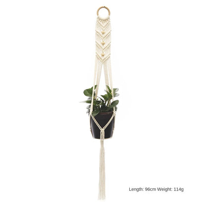 Hanging Plant Handmade Macrame Plant Hanger Flower Pot Planter Hanger Wall Decor Courtyard Garden Hanging Planter Hanging Basket