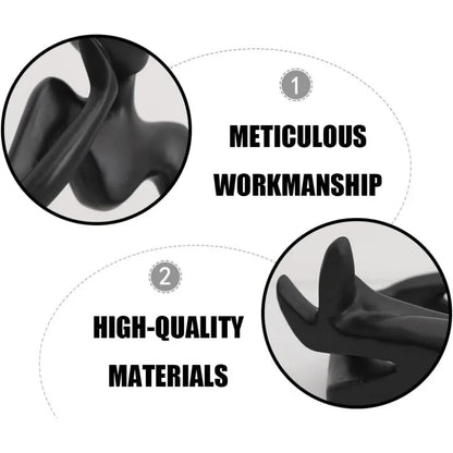 Decorations for Home Living Room Office Mini Thinker Sculpture Ornaments Resin Black Modern Abstract Sculptures Desktop