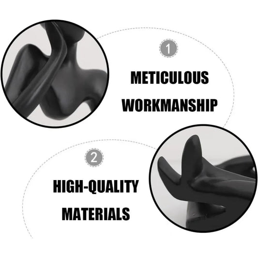 Decorations for Home Living Room Office Mini Thinker Sculpture Ornaments Resin Black Modern Abstract Sculptures Desktop