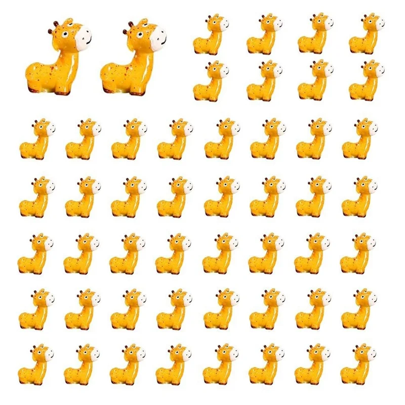 AA81-50PCS Mini Jungle Animals Figurines Resin Tiny Animal Miniatures Wild Animal Miniature Garden Accessories