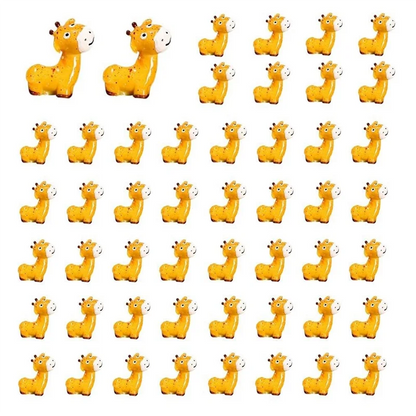 AA81-50PCS Mini Jungle Animals Figurines Resin Tiny Animal Miniatures Wild Animal Miniature Garden Accessories