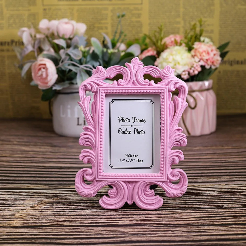 Mini Square Wedding Photo Frame Resin Wedding Home Decor Retro Photo Frame Photo Prop Tabletop Photo Frame