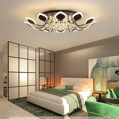 Crystal ceiling lamp modern simple atmosphere household led room lamp restaurant Nordic villa crystal lamp 2022 New Year