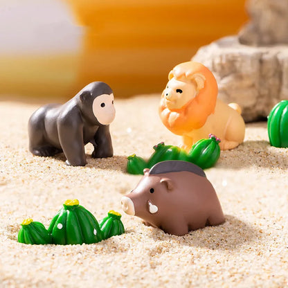 5PCS Miniatures Animals Resin Home Decor Mini Lion Orangutan Wild Boar Bear Otter Fairy Garden DIY Accessories Desk Decoration