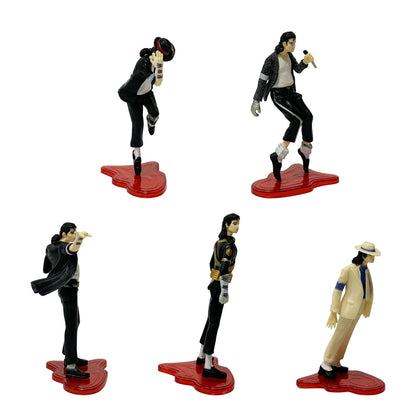 5 Pcs/Set 10.5-11.5cm Michael Jackson Figure Anime Periphery Moonwalk Cool Model Desktop Ornaments Dancer Gifts Toys