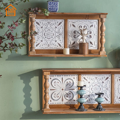 Multi-Function Wall Hanging Shelf Home Decor Furniture Rustic Floating Wooden Shelves For