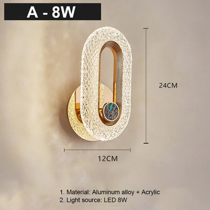 Crystal LED wall lamp modern Nordic wall light sconces indoor lighting home decor for living room bedroom bedside light fixture