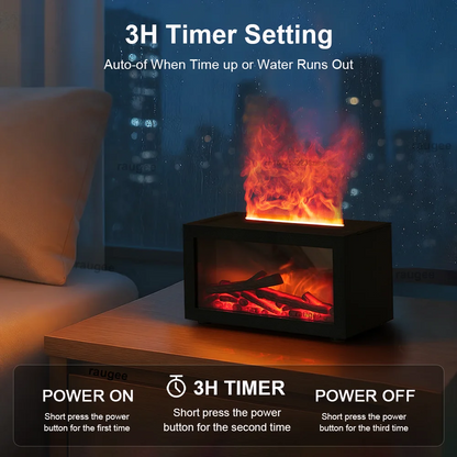 Aroma Humidifier Essential Oil Diffuser Air Humidifier Aromatherapy Fragrance Diffuser Mini Home Flame Humidifier with LED Night