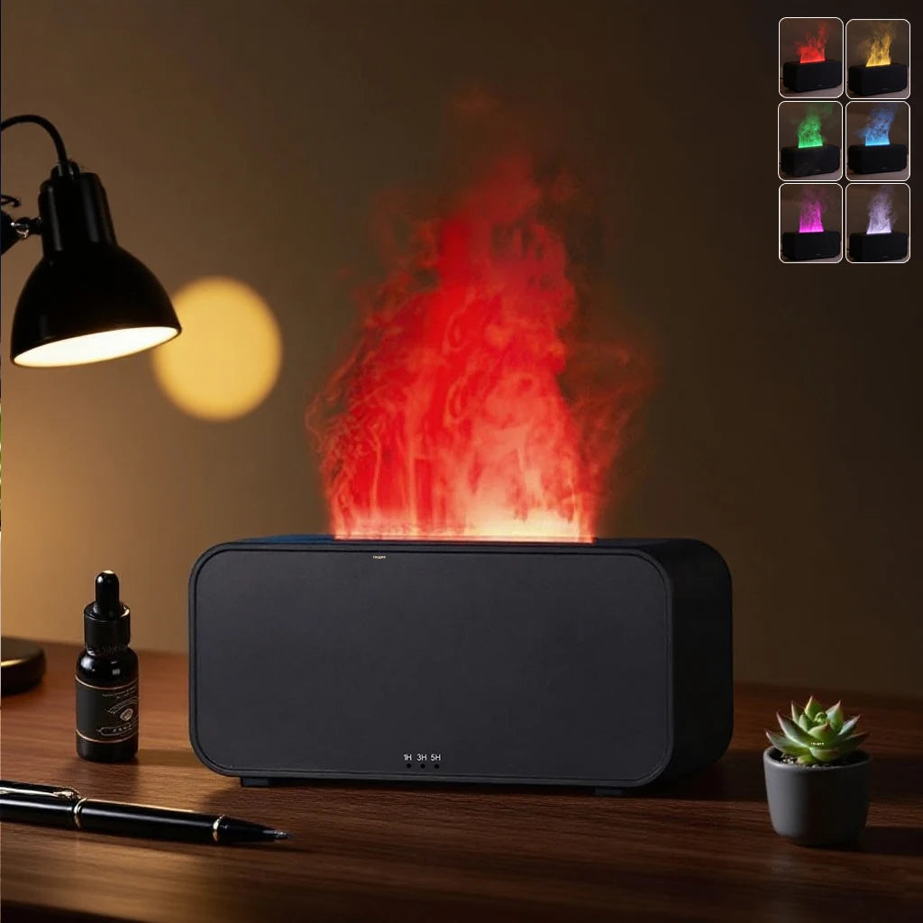 Aroma Air Humidifier Fragrance Diffuser Home Essential Oil Diffuser Automatic Flame Air Humidifier Mist Maker With LED Light