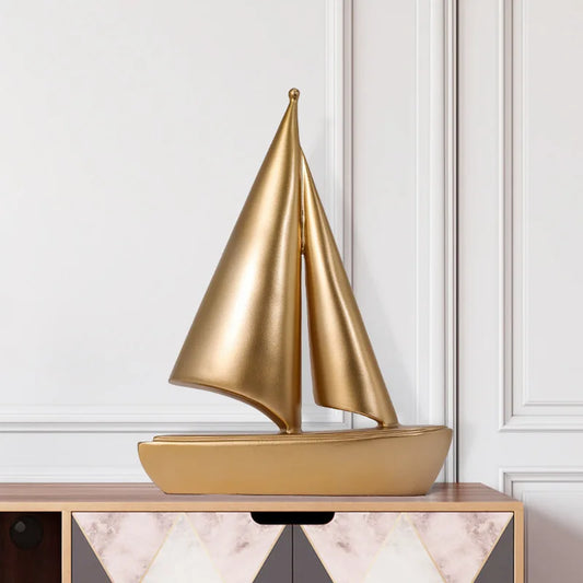 Modern Simple Office Desk Ornament Sailing Golden Study Decoration Decorative Home Accessories Luxury Home Decoration Articles
