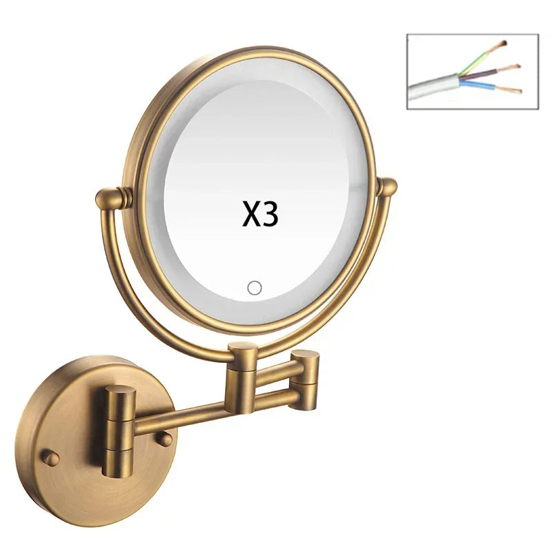 Decorative Mirrors Bathroom 8-inch Folding Rotating Telescopic Makeup Mirror Wall Hanging Double-sided Magnifying Beauty Mirrors