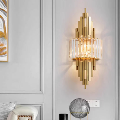 Crystal light luxury bedroom wall lamps  Nordic modern and simple background wall lighting fixtures