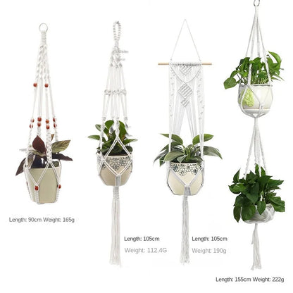 Hanging Plant Handmade Macrame Plant Hanger Flower Pot Planter Hanger Wall Decor Courtyard Garden Hanging Planter Hanging Basket