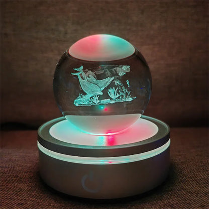 Crystal Ball Night Lights Glowing Planet Galaxy Astronaut 3D RGB Moon Atmosphere Lamp Tabletop Decorations Kid Gifts home decor